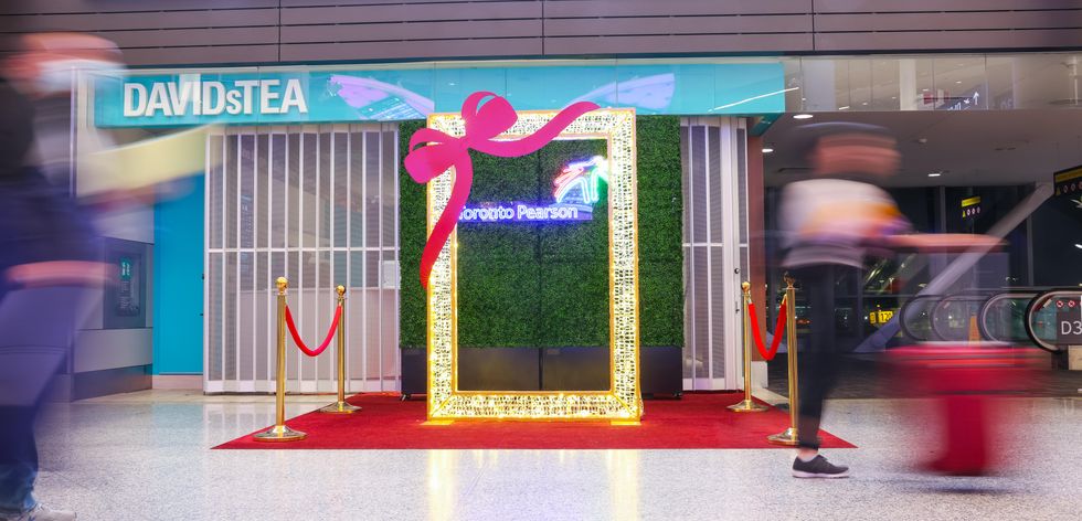 Selfie frame at Pearson Airport .