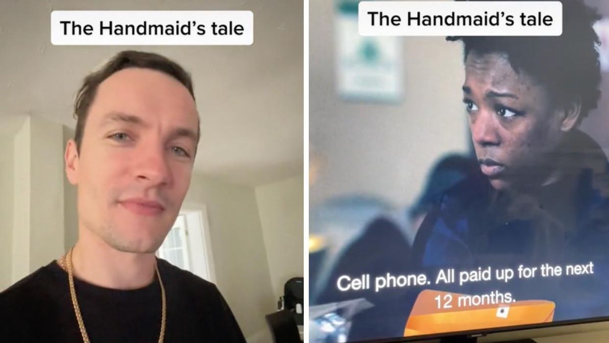 Semion. Right: A scene from The Handmaid's Tale.