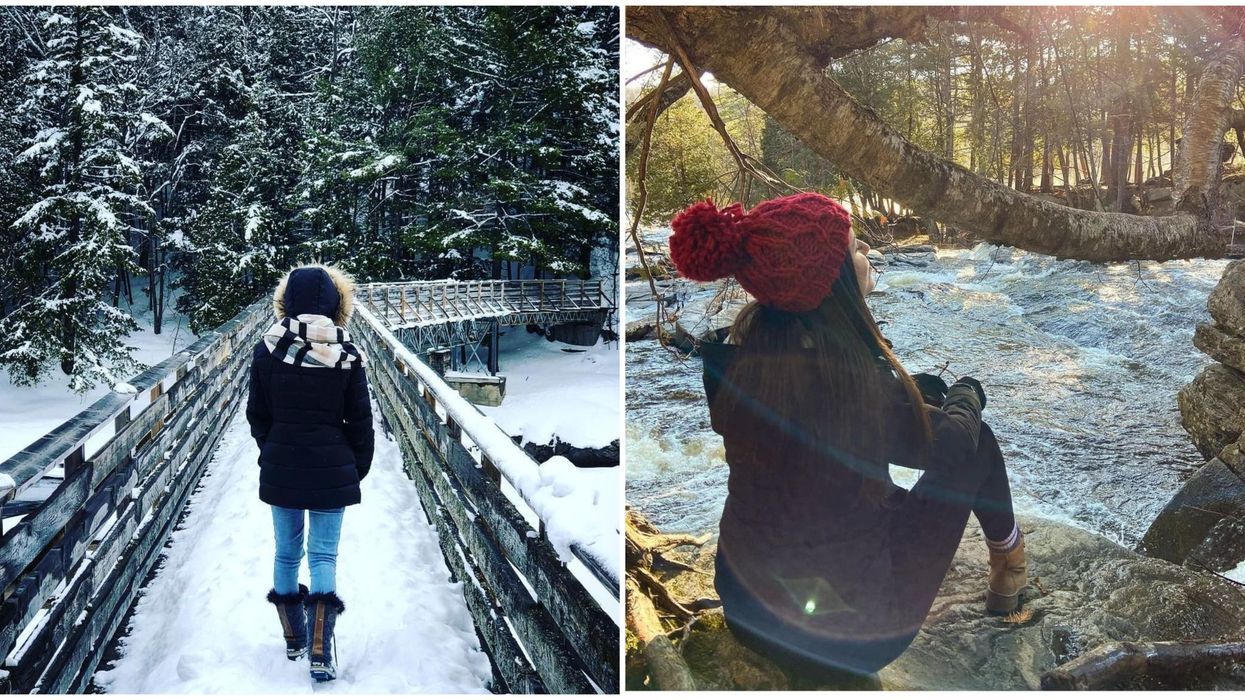 Sentier pédestre près de Montréal en hiver