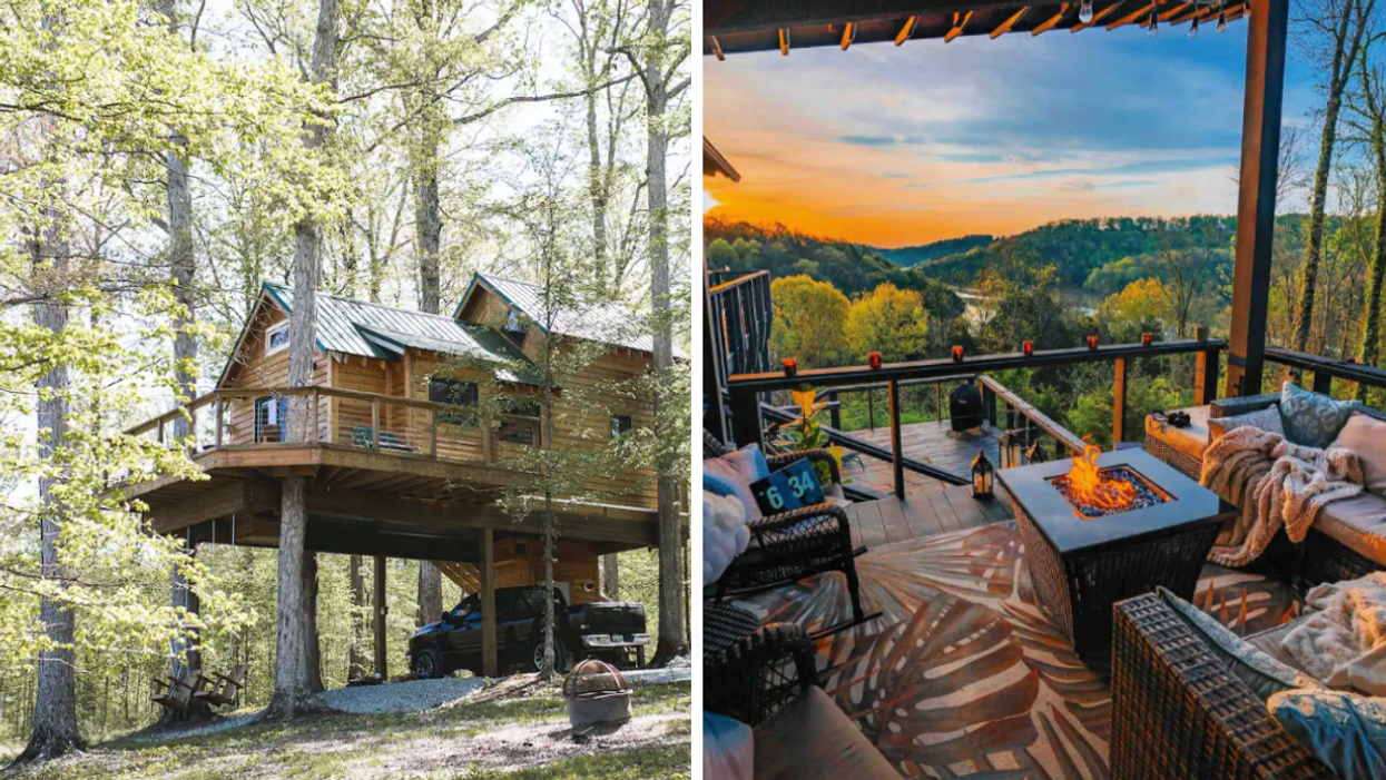 Serenity House. Right: The Treehouse of Center Hill Lake.