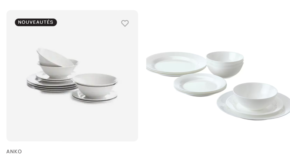 Services \u00e0 vaisselle douze pi\u00e8ces.