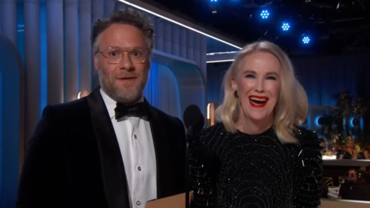Seth Rogen and Catherine O'Hara.