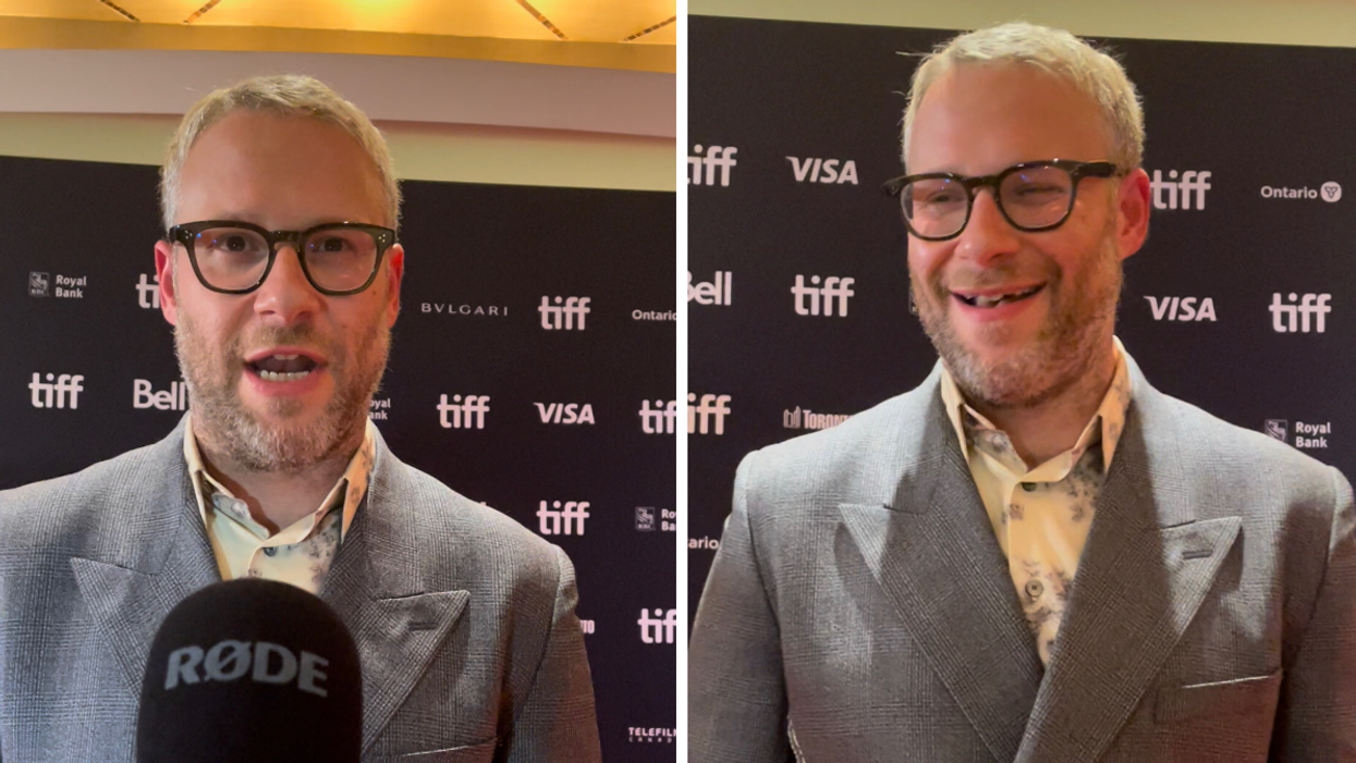 Seth Rogen at the TIFF red carpet premiere of "The Fabelmans."