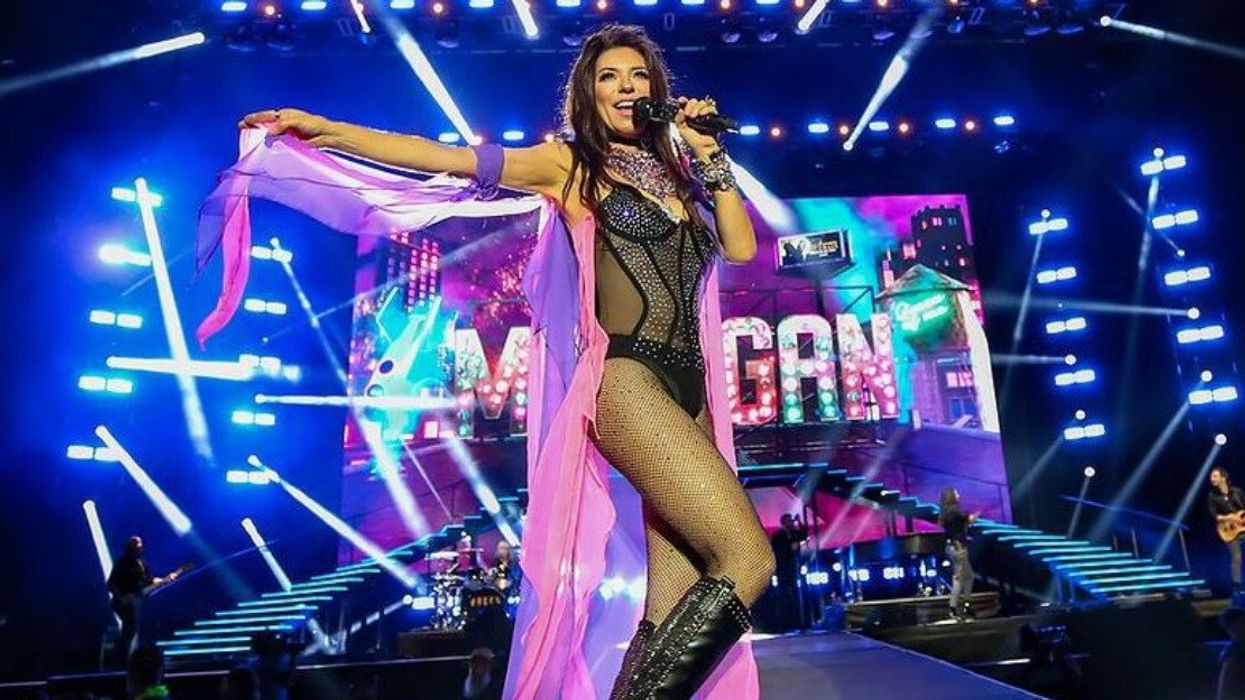 Shania Twain performing at the Faster Horses Festival in July 2023.