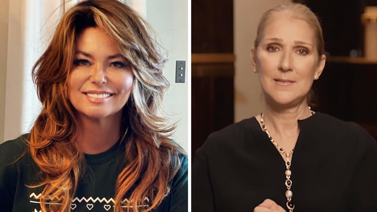 Shania Twain. Right: Celine Dion.