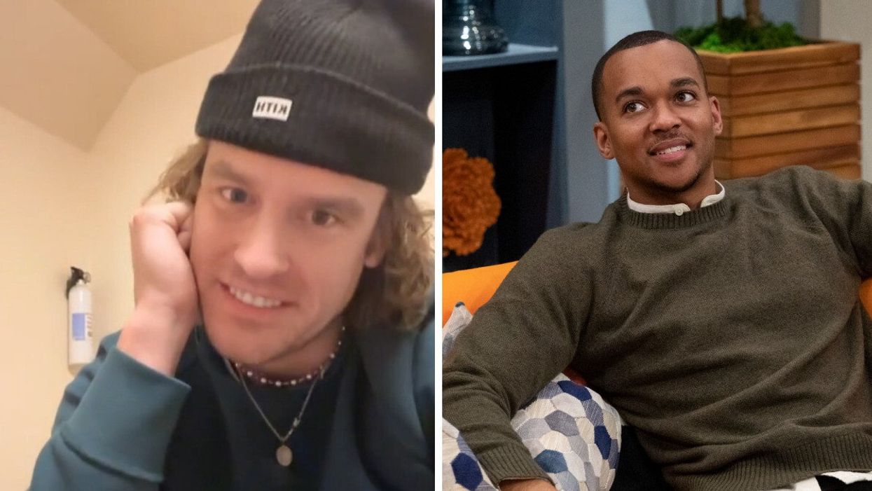 Shayne Jansen in his TikTok video. Right: Marshall Glaze on season 4 of 'Love Is Blind.'