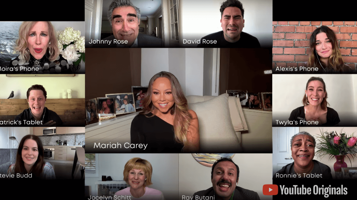 She'll always be their baby! The Schitt's Creek cast joined together to give a virtual commencement to the graduating class of 2020. They received a surprising treat while playing their iconic characters when fan fave Mariah Carey joined in on their performance of her song "Hero".