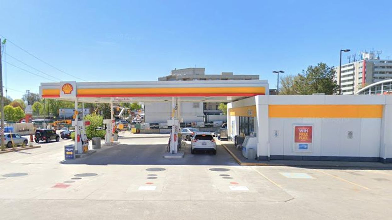 Shell gas station.
