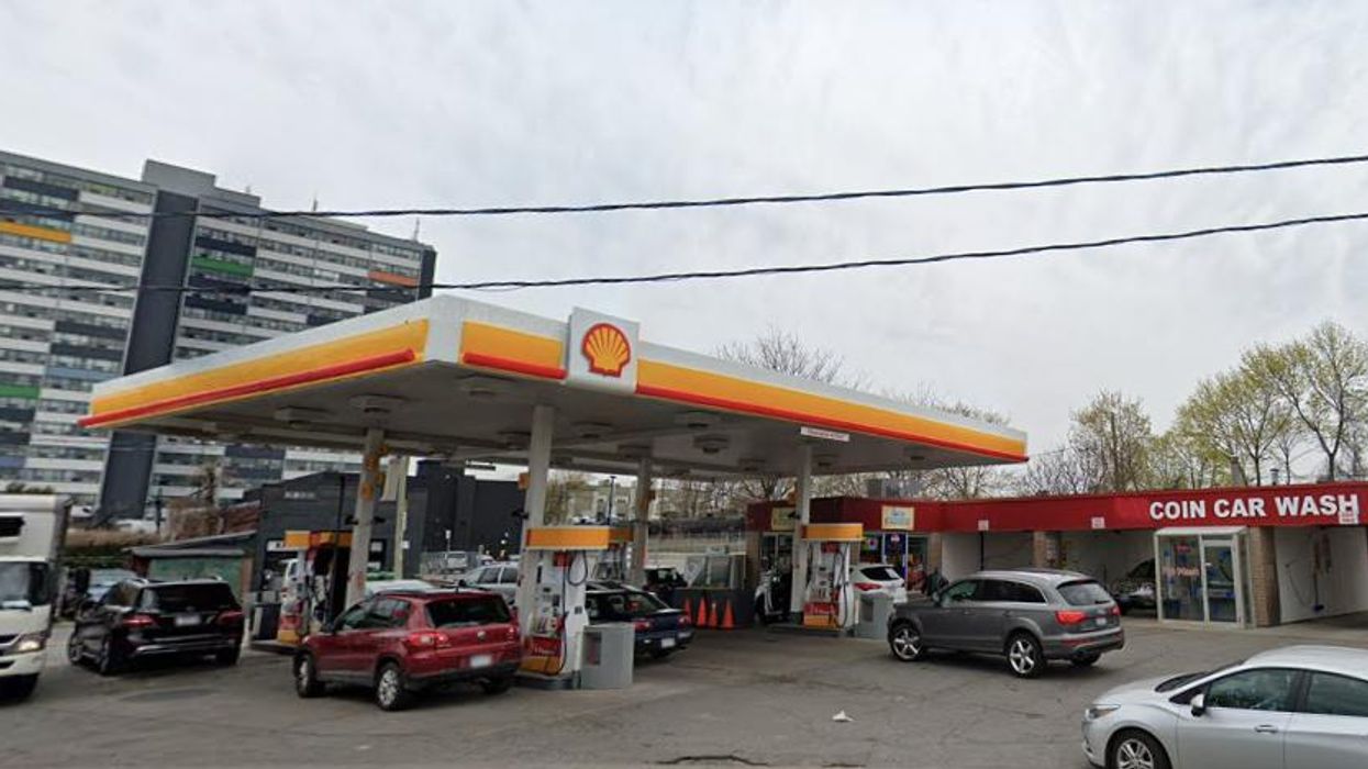 Shell gas station.