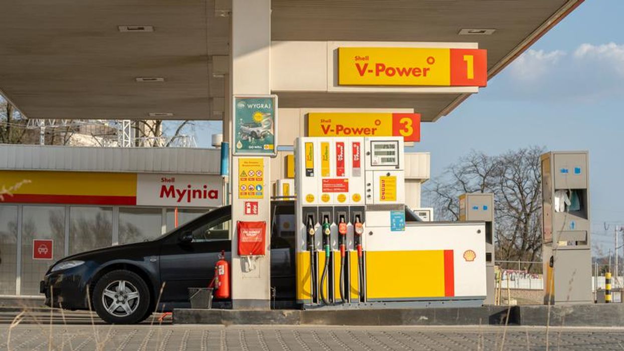 Shell gas station.