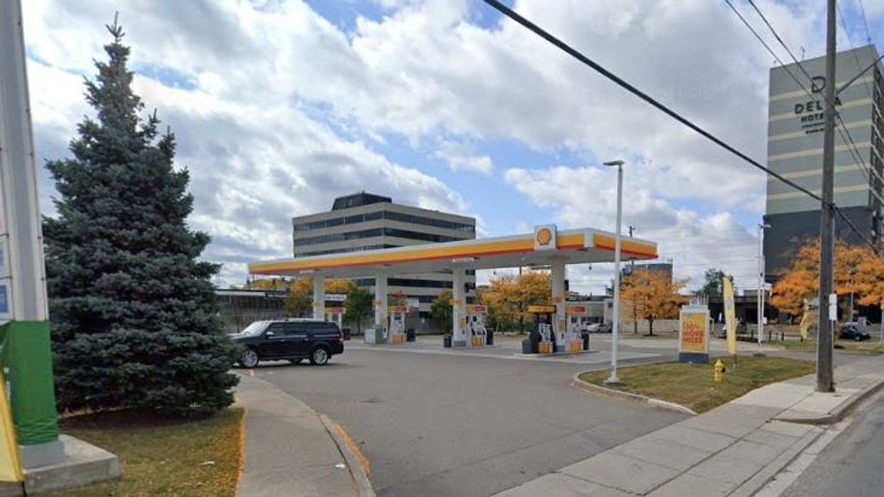 Shell gas station.
