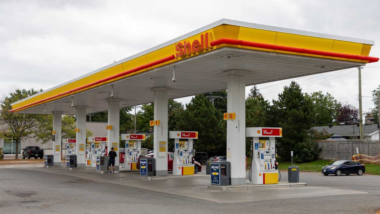 Shell gas station.