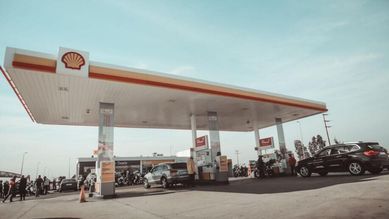 Shell gas station.
