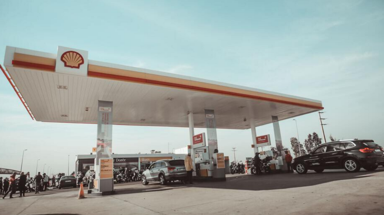 Shell gas station.