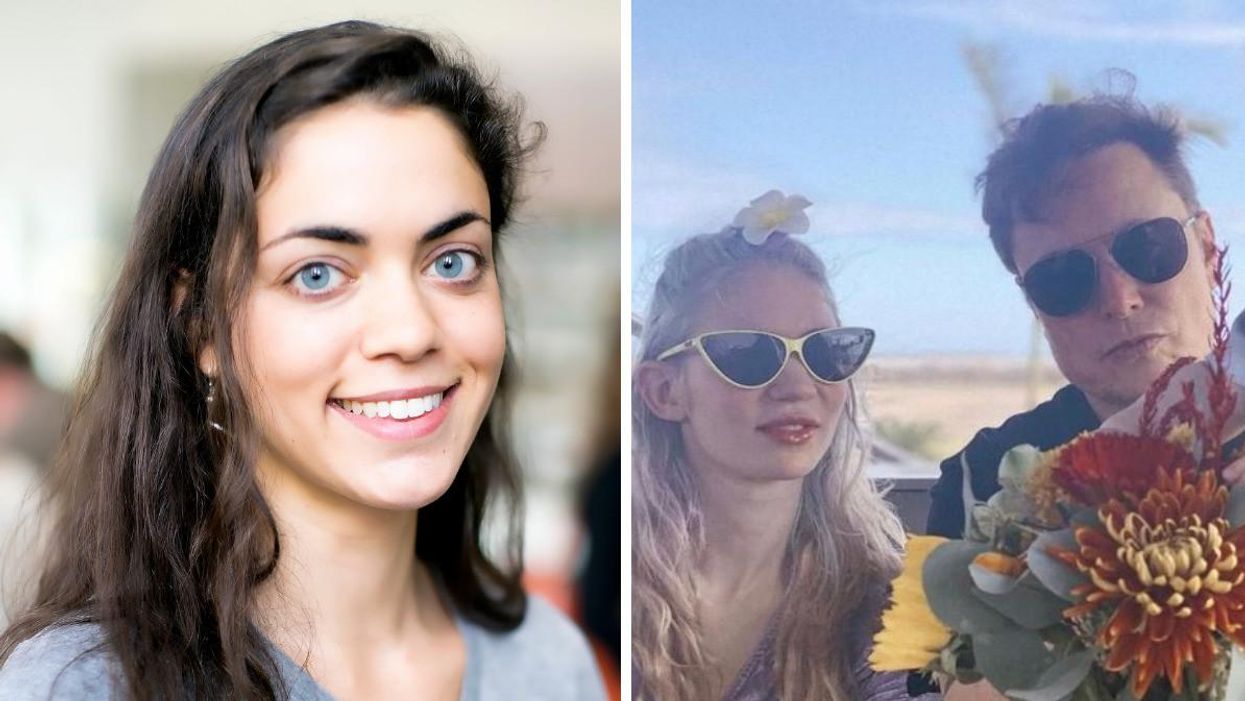 Shivon Zilis. Right: Grimes with Elon Musk.