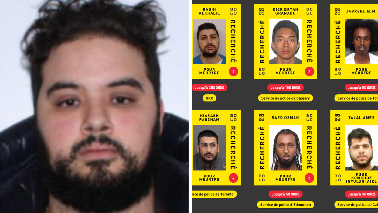 Sidi Ayoub Cherkaoui. Droite : Des criminels les plus recherchés au Canada.