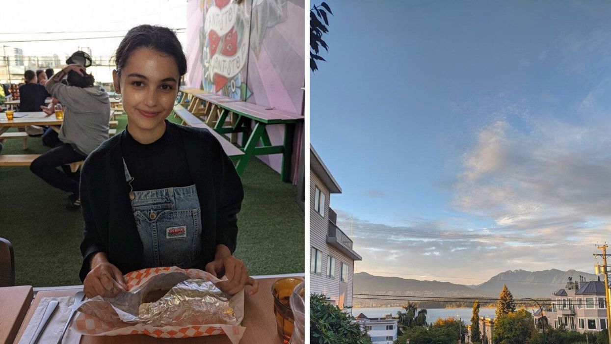 Sierra Riley in Vancouver. Right: views of Kitsilano, Vancouver.