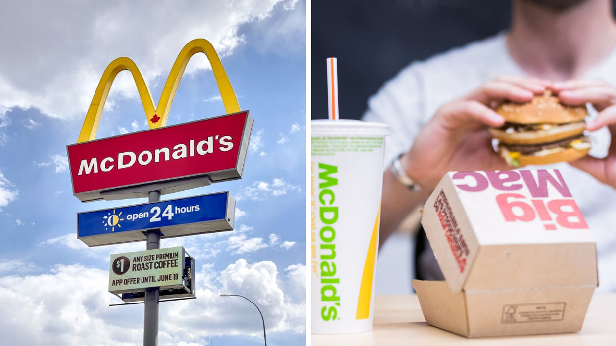 Signe du Mcdo. Droite : Big Mac.