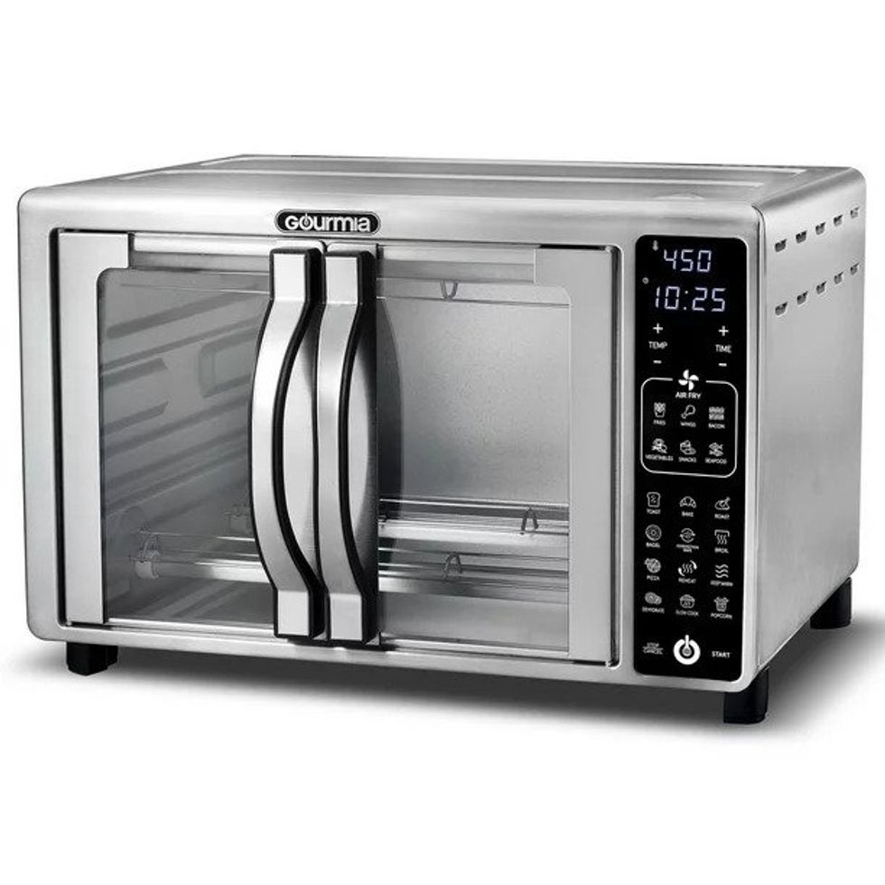 silver gourmia digital air fryer toaster oven