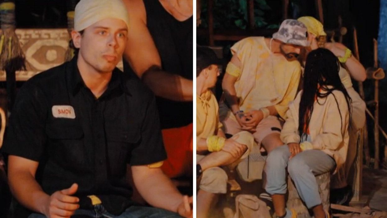 Simon de Survivor Québec. Droite : Tribu Tiyaga de Survivor Québec.