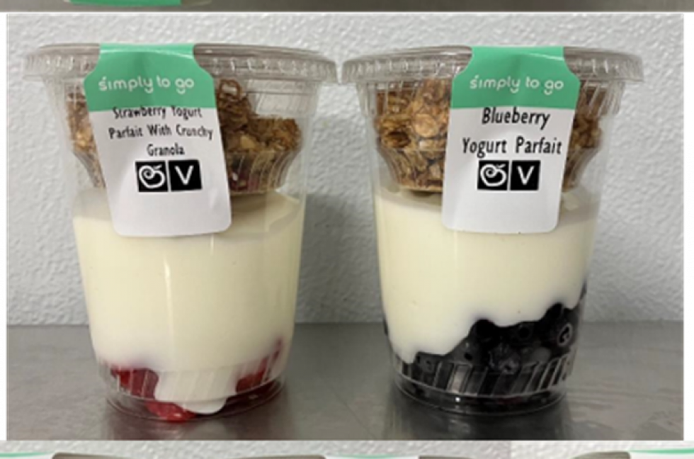 Simply To Go recalled yogurt parfaits.