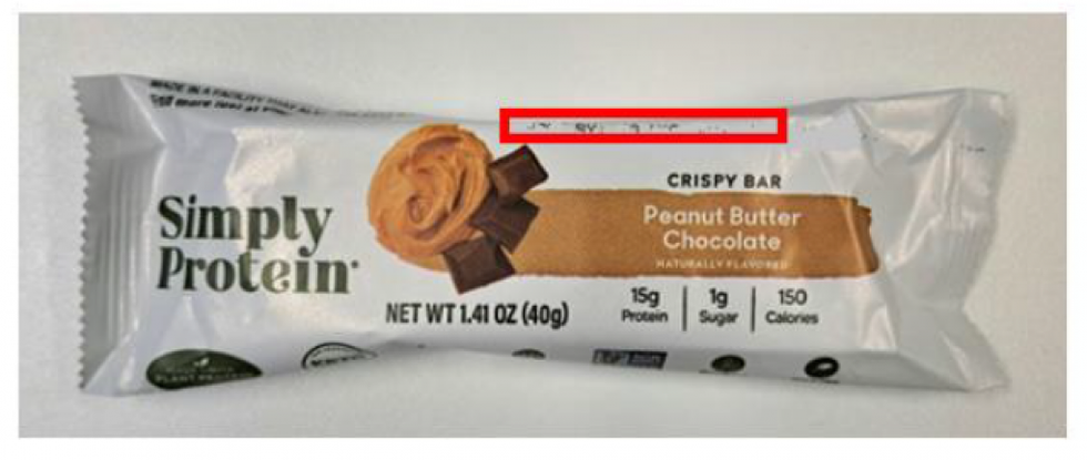 SimplyProtein's recalled Peanut Butter Chocolate Crispy Bar.