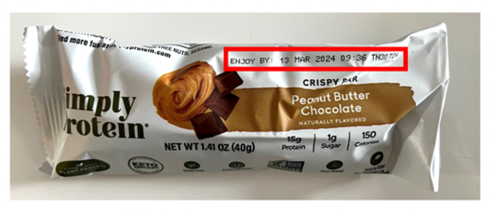 SimplyProtein's recalled Peanut Butter Chocolate Crispy Bars.