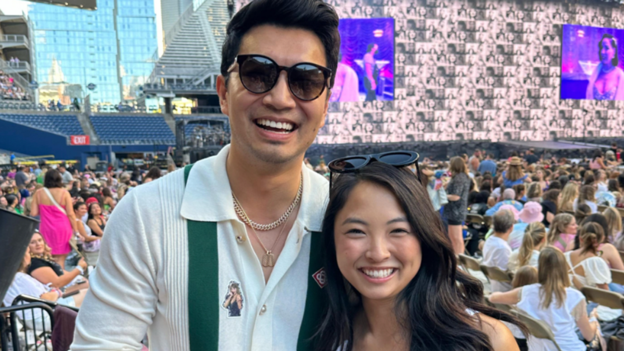 Simu Liu and Allison Hsu at a Taylor Swift concert.