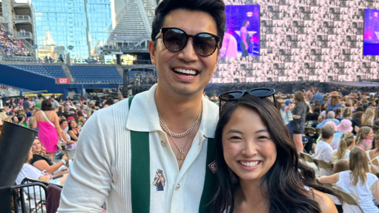 Simu Liu and Allison Hsu at a Taylor Swift concert.
