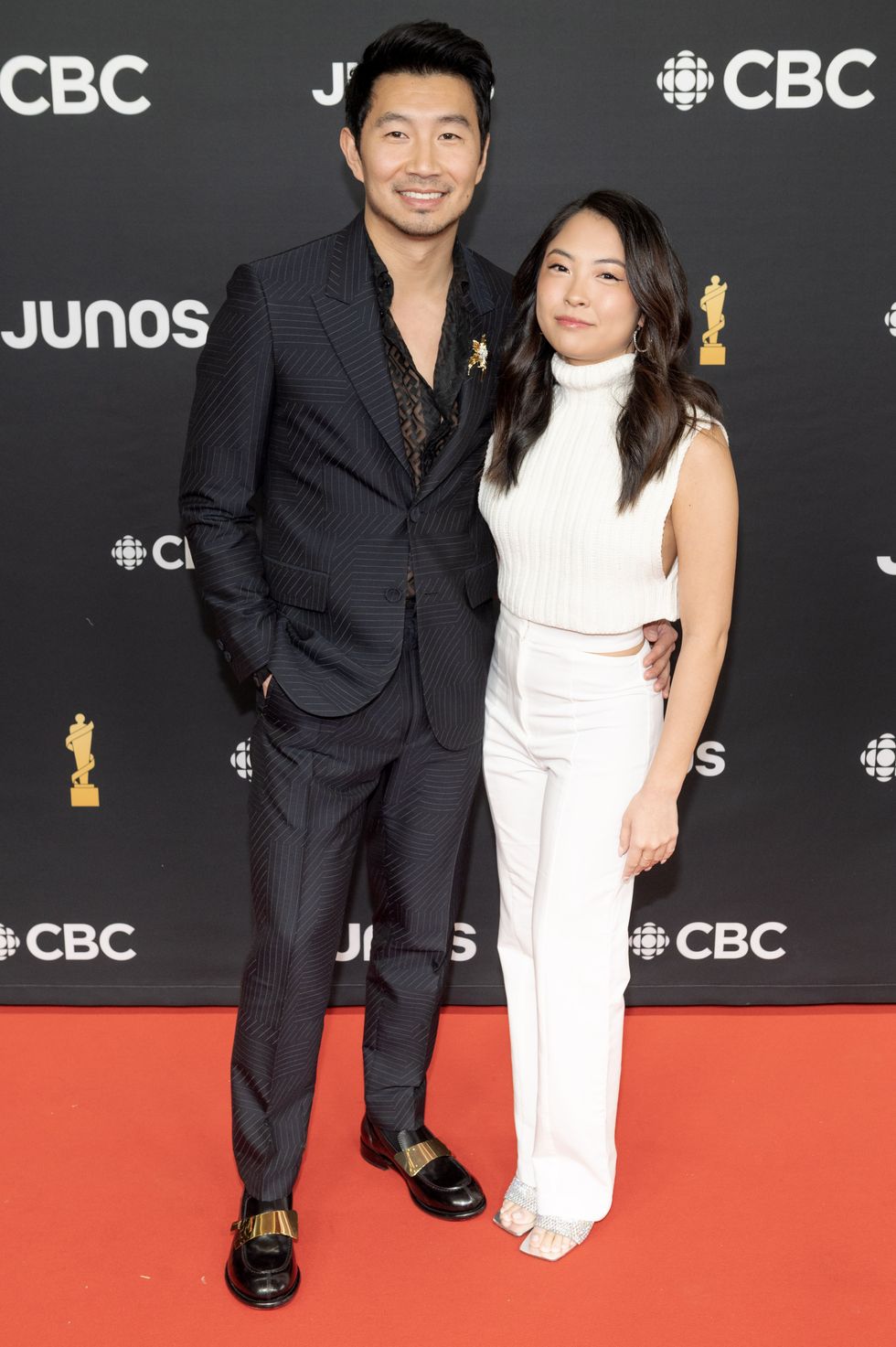 Simu Liu and Allison Hsu on the JUNO red carpet. \u200b