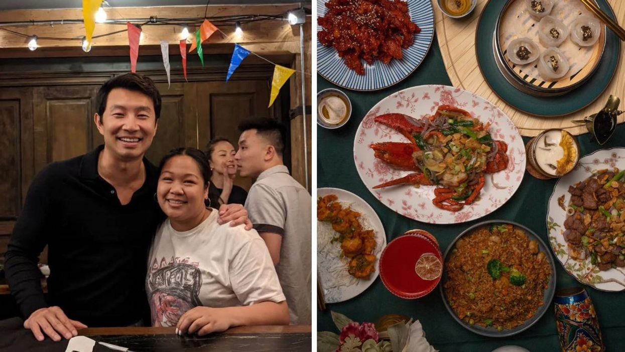 Simu Liu at Pai in Toronto. Right: Hong Shing Restaurant food.