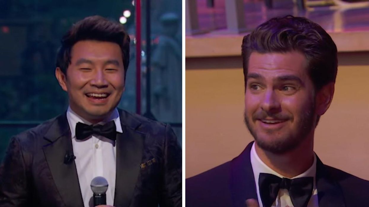 Simu Liu hosting TIME100. Right: Andrew Garfield.