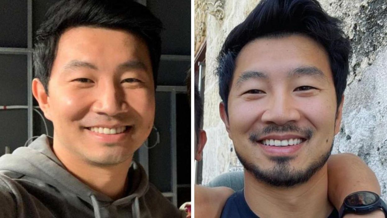 Simu Liu smiling. Right: Sumi Liu also smiling.