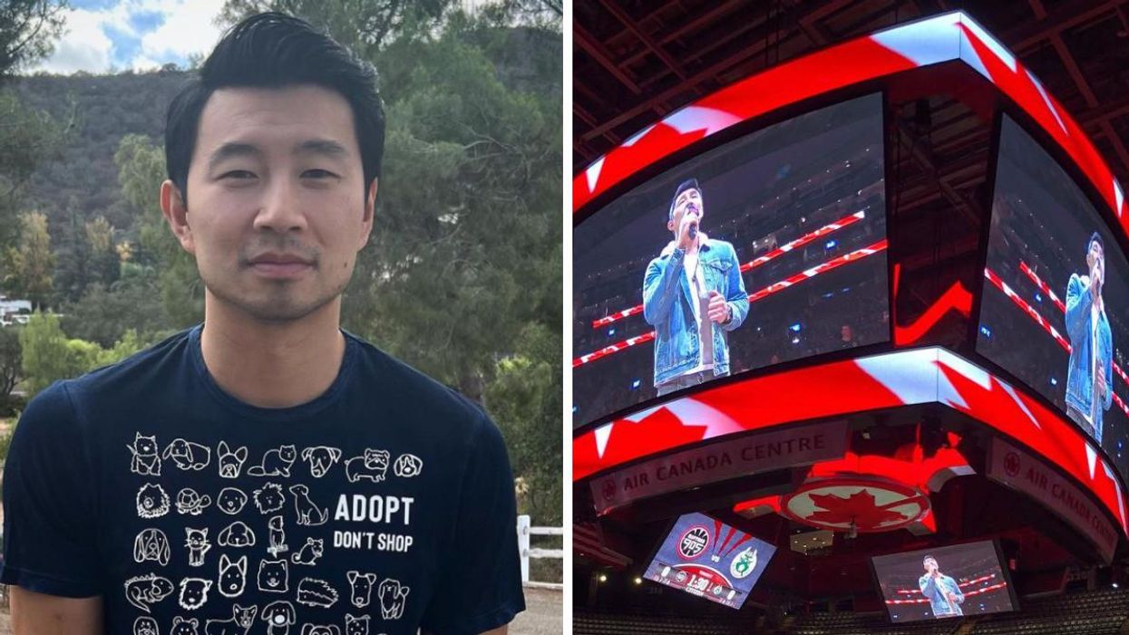 Simu Liu Was Presented With A Custom Toronto Raptors Jersey During Tuesday's Game (PHOTO)
