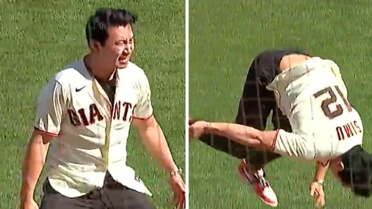 Simu Liu’s Incredible First Pitch Proves Why He's Marvel's Newest Superhero Star (VIDEO)