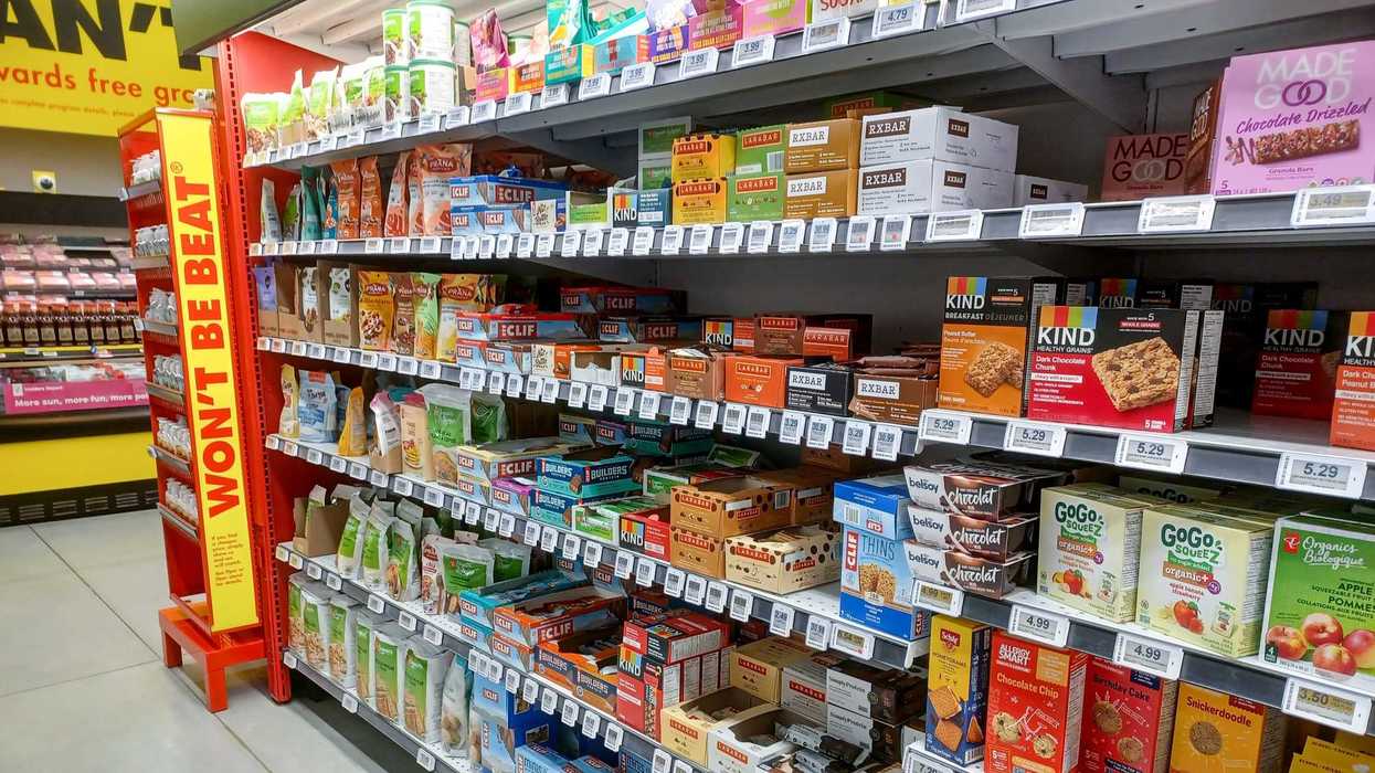 snack products on shelves at no frills grocery store in toronto