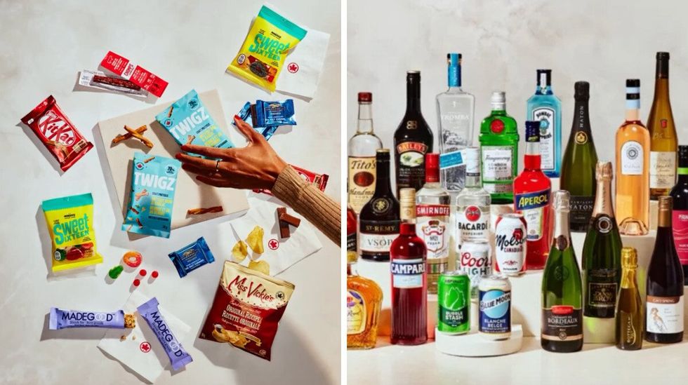 Snacks and drinks available on Air Canada flights.