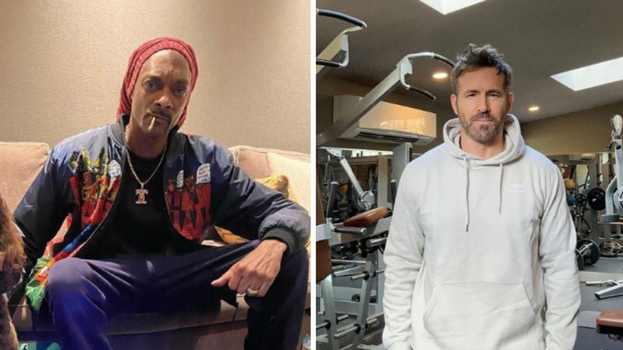 Snoop Dogg. Right: Ryan Reynolds.