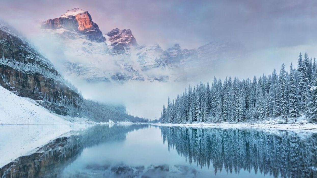 Snow at Moraine Lake.
