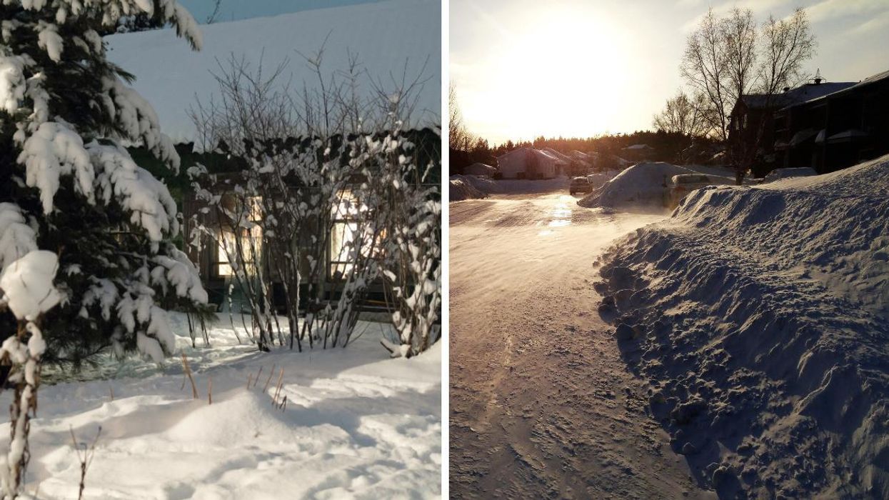 Snow in Saguenay, Quebec.