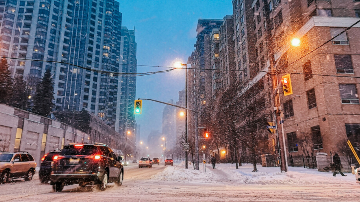 Snow in Toronto.