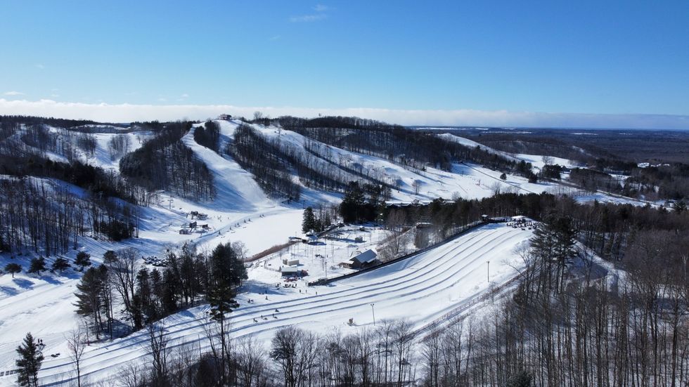 Snow tubing hill in Ontario.