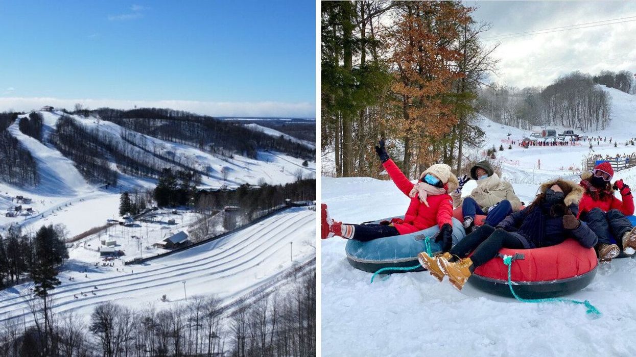 Snow tubing hill in Ontario.