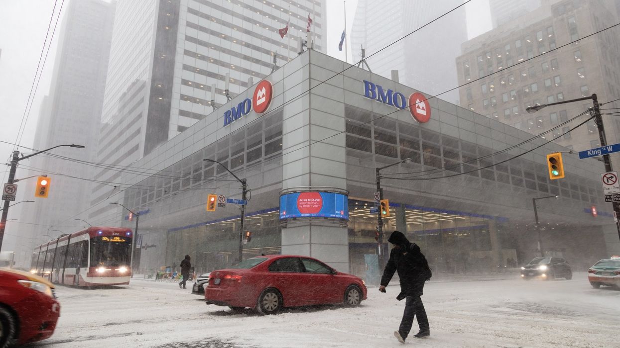 Snowfall in Downtown Toronto.