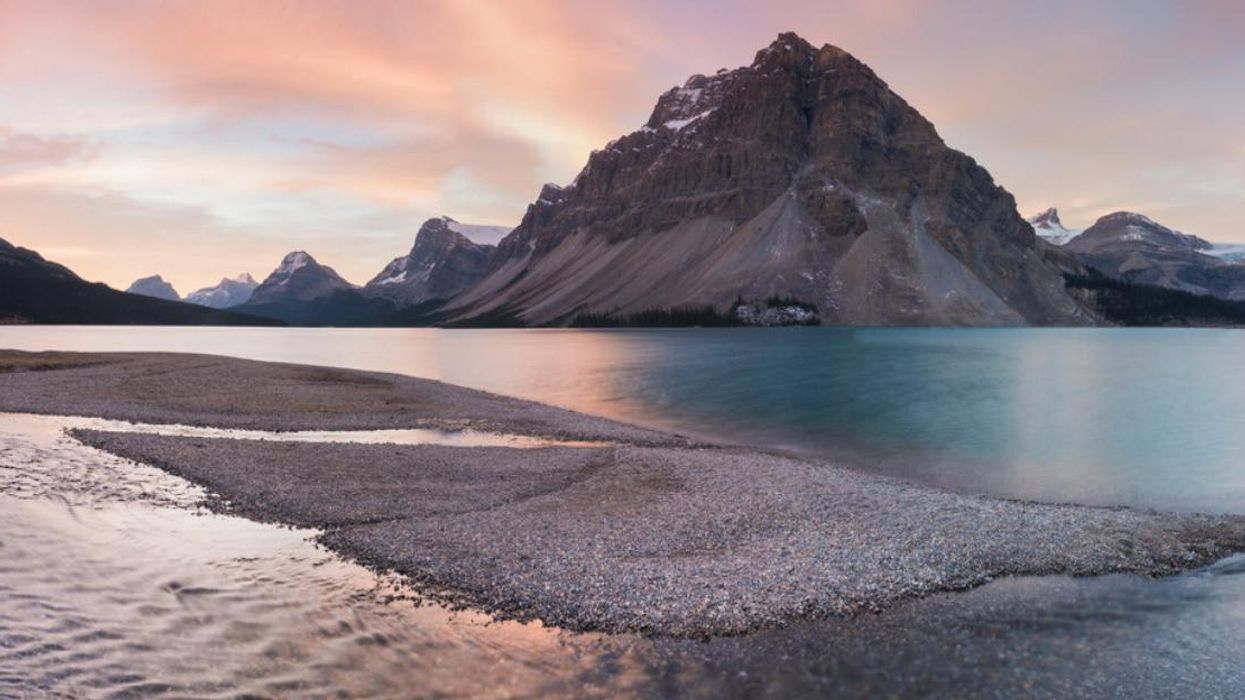 Snowfall on an Alberta mountain.