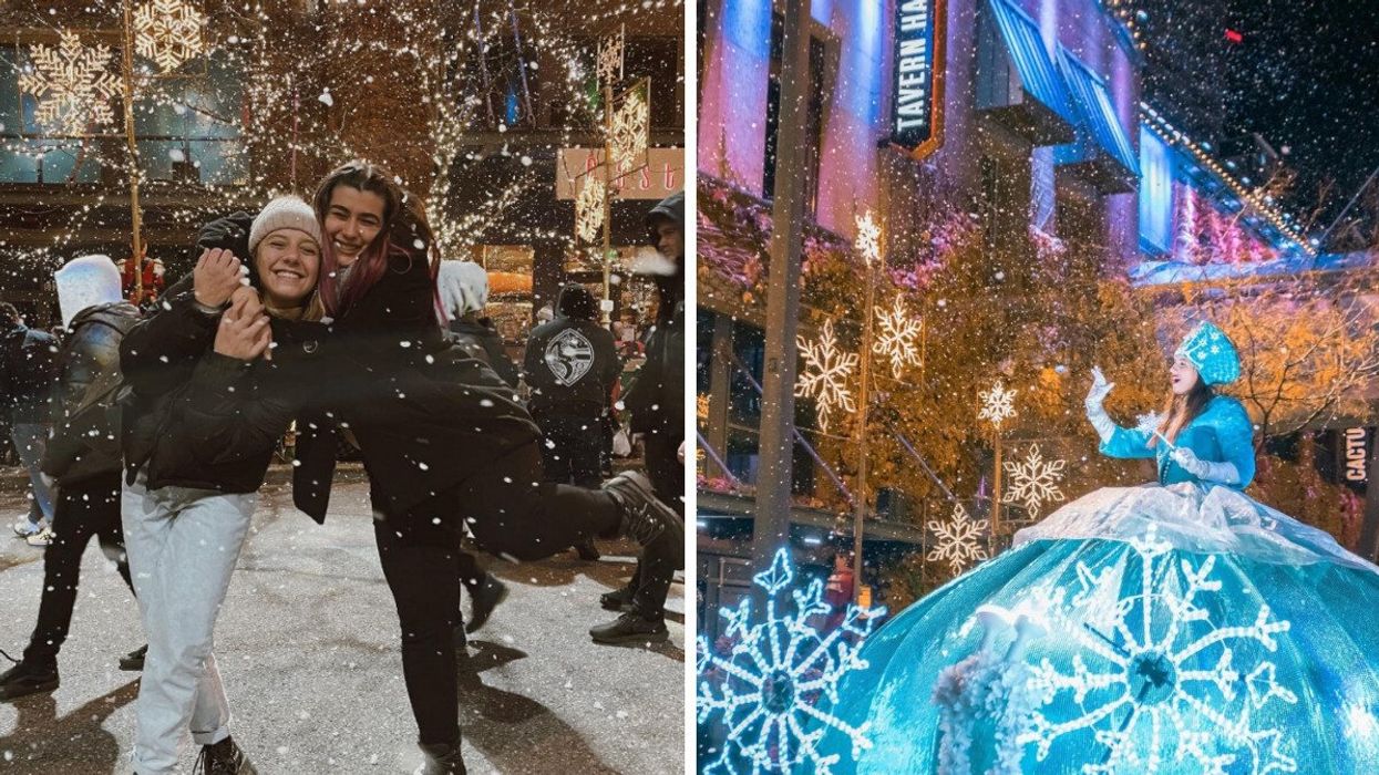 Snowflake Lane parade. Snowflake Lane in Washington.