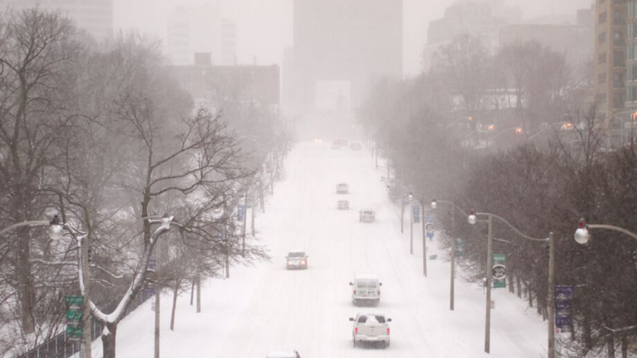 Snowy road in Toronto.