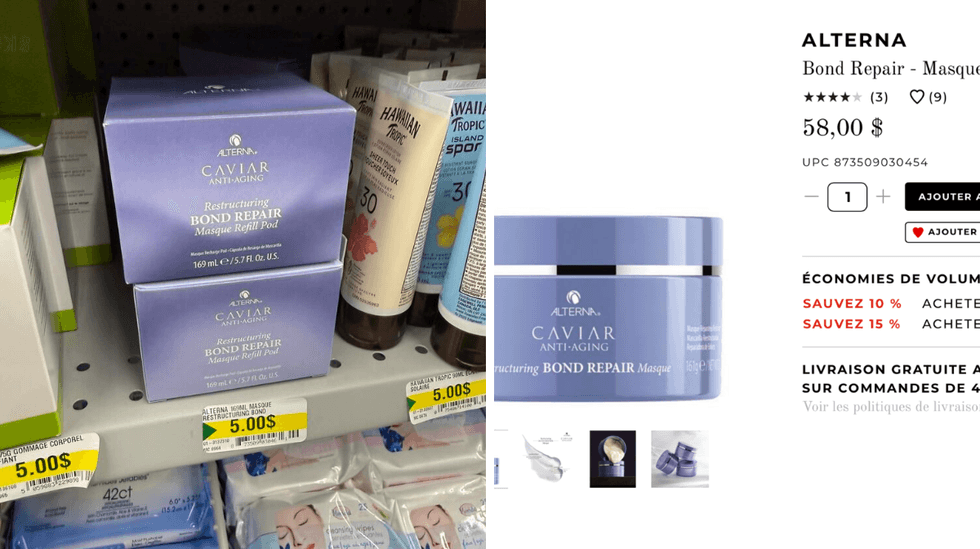 Soin capillaire de la marque Alterna sur les tablettes du Dollarama, produit capillaire Alterna sur le site web Mat&Max.