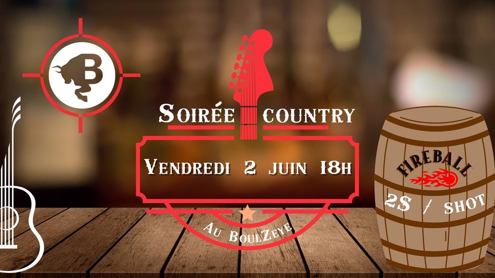 Soir\u00e9e Country au BoulZeye.