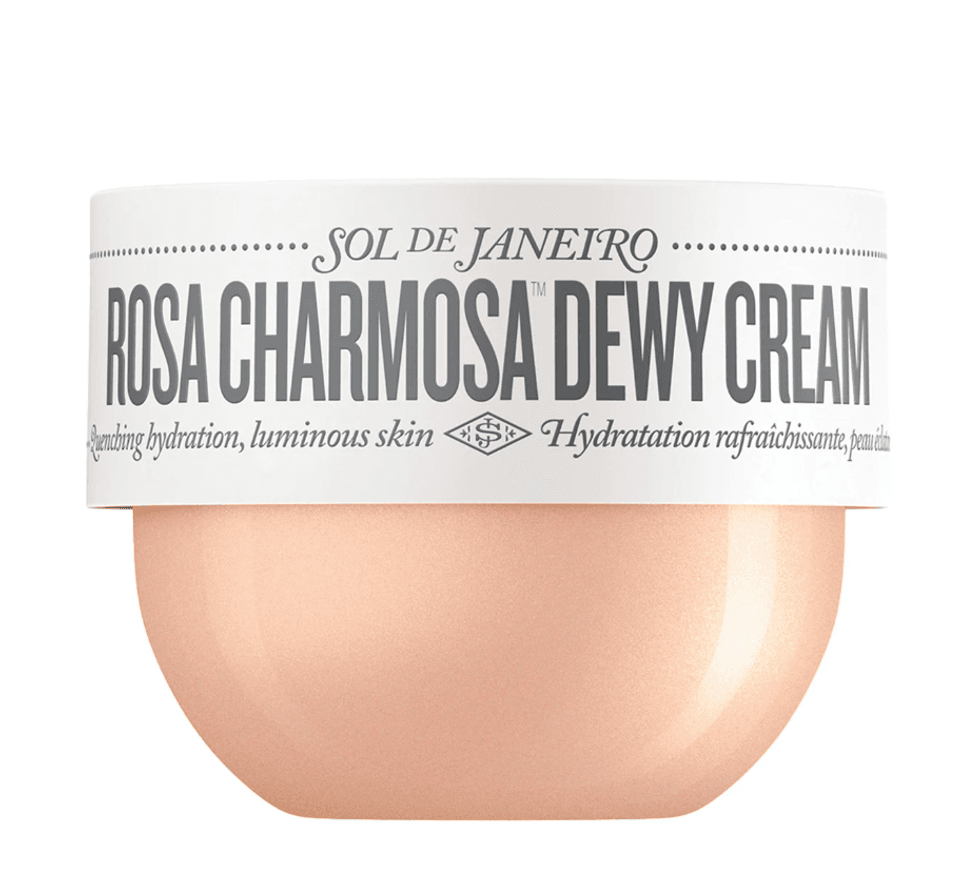 Sol de Janeiro Rosa Charmosa : Dewy Body Cream with Rosewater + Crystal Peptides.